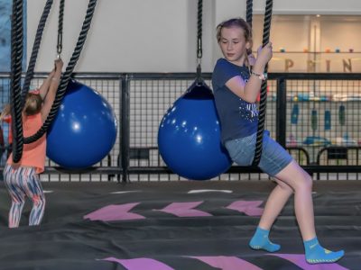 young girl on the ninja park San Antonio TX