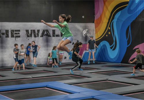 Main floor San Antonio House of Air young girl bouncing